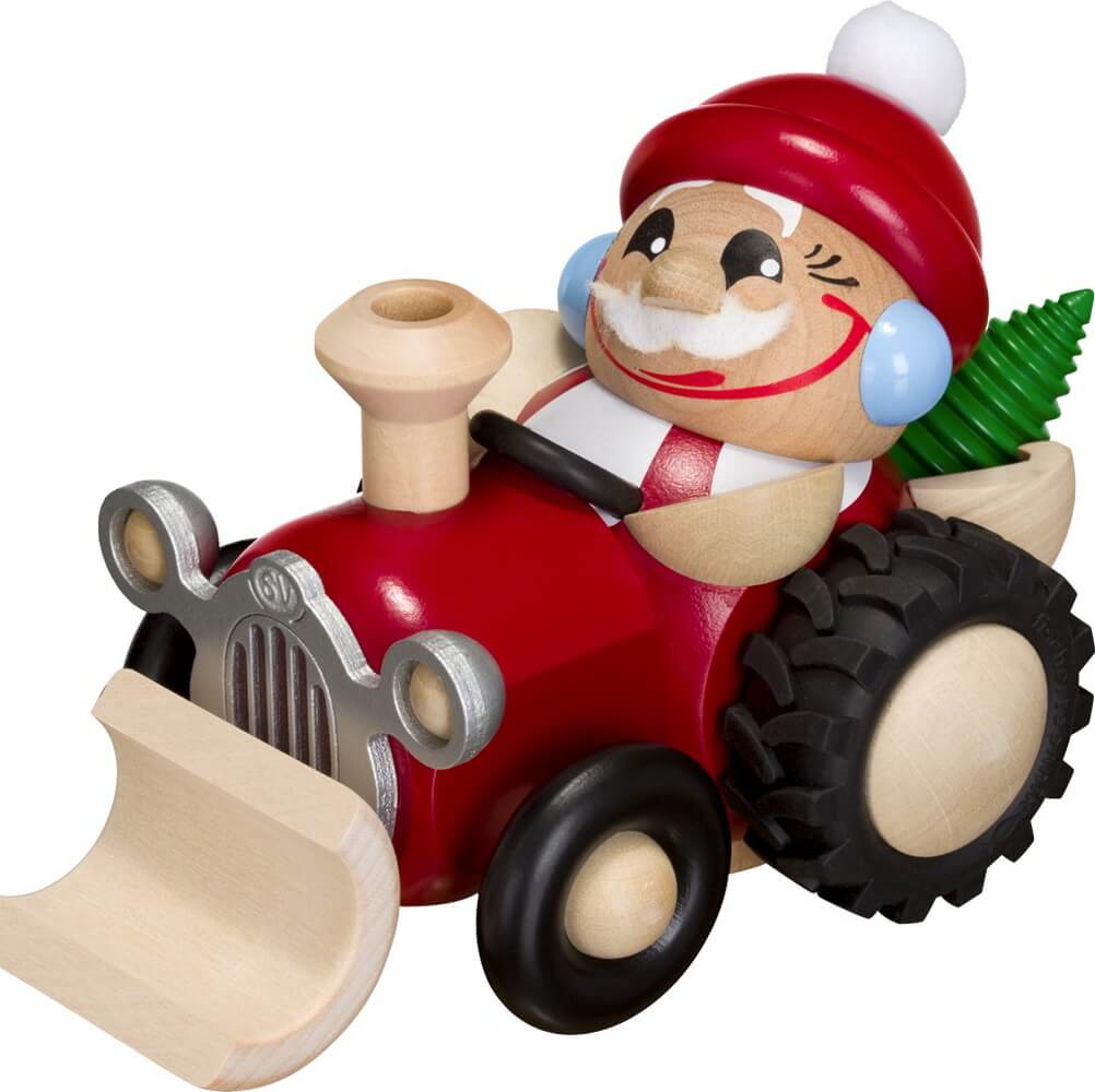 Räuchermännchen Nikolaus im Traktor von Seiffener Volkskunst eG