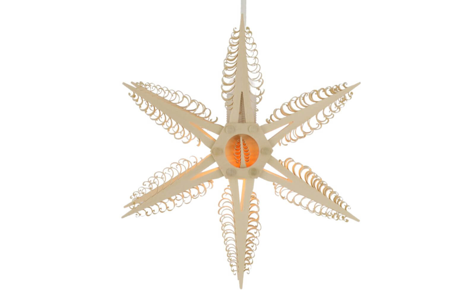 Holzstern, elektrisch beleuchtet, Durchmesser 24 cm von Martina Rudolph_2