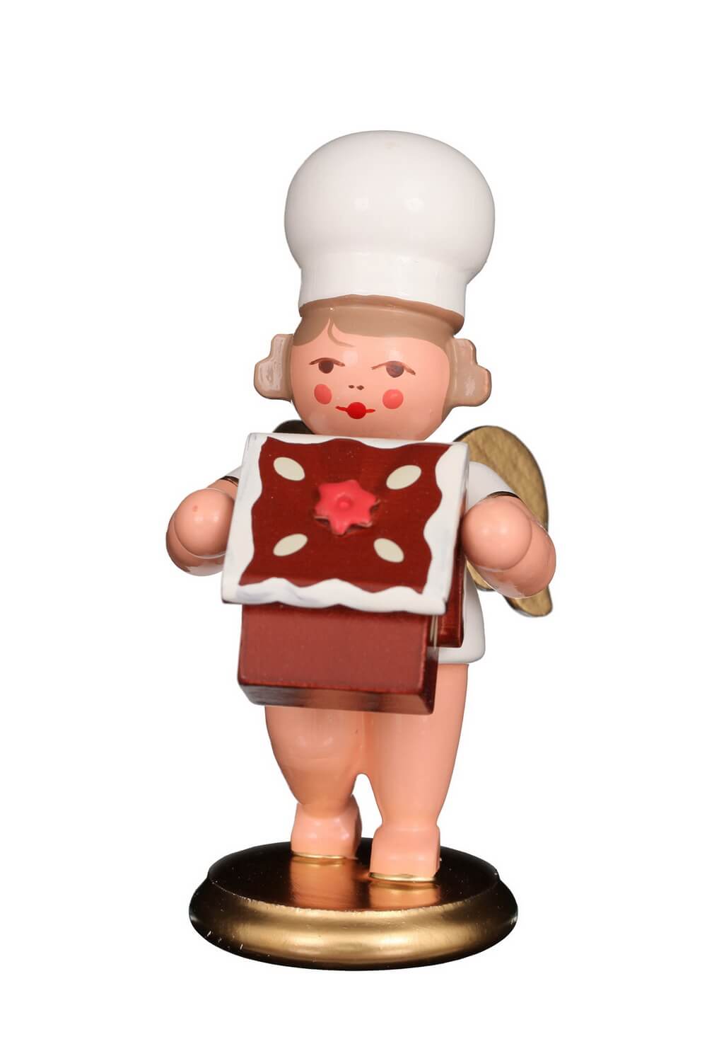 Weihnachtsengel - Bäckerengel mit Pfefferkuchen, 8 cm, farbig von Christian Ulbricht