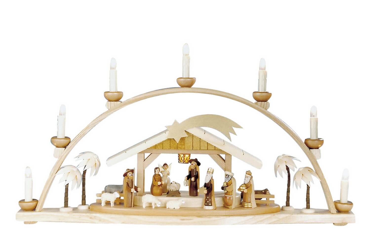 LED Schwibbogen Christi Geburt mit beleuchteter Laterne von Knuth Neuber_1