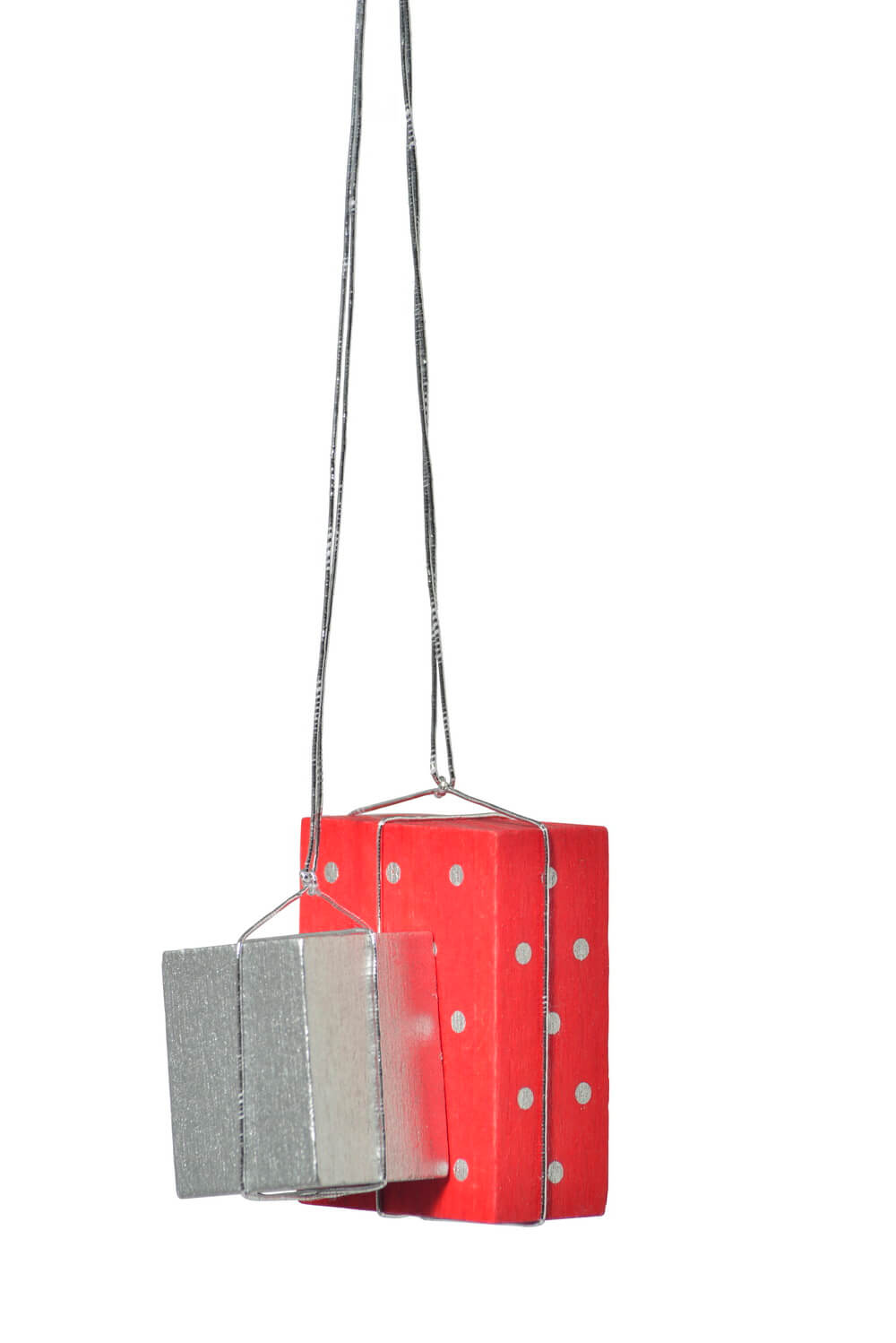 Christbaumschmuck Pakete, rot-silber, 4 cm von KWO