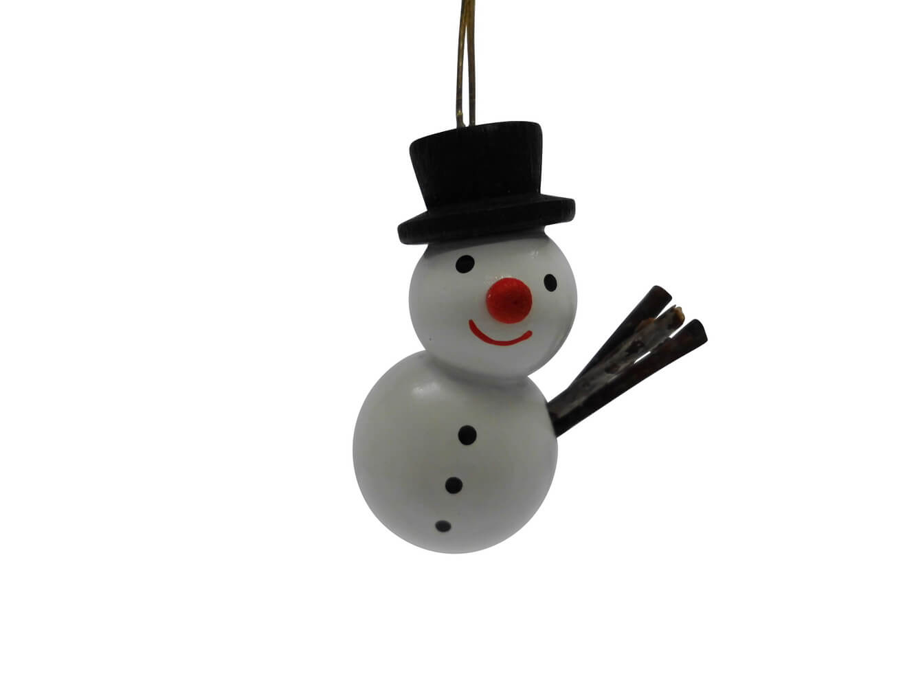 Christbaumschmuck Schneemann mit schwarzem Hut von SEIFFEN.COM