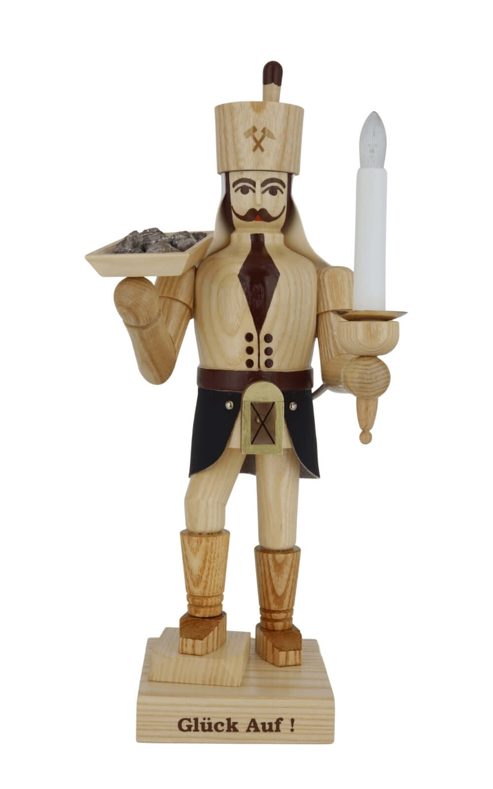 Bergmann mit Erzschale und Bauchlampe, natur, 34 cm von SEIFFEN.COM_5