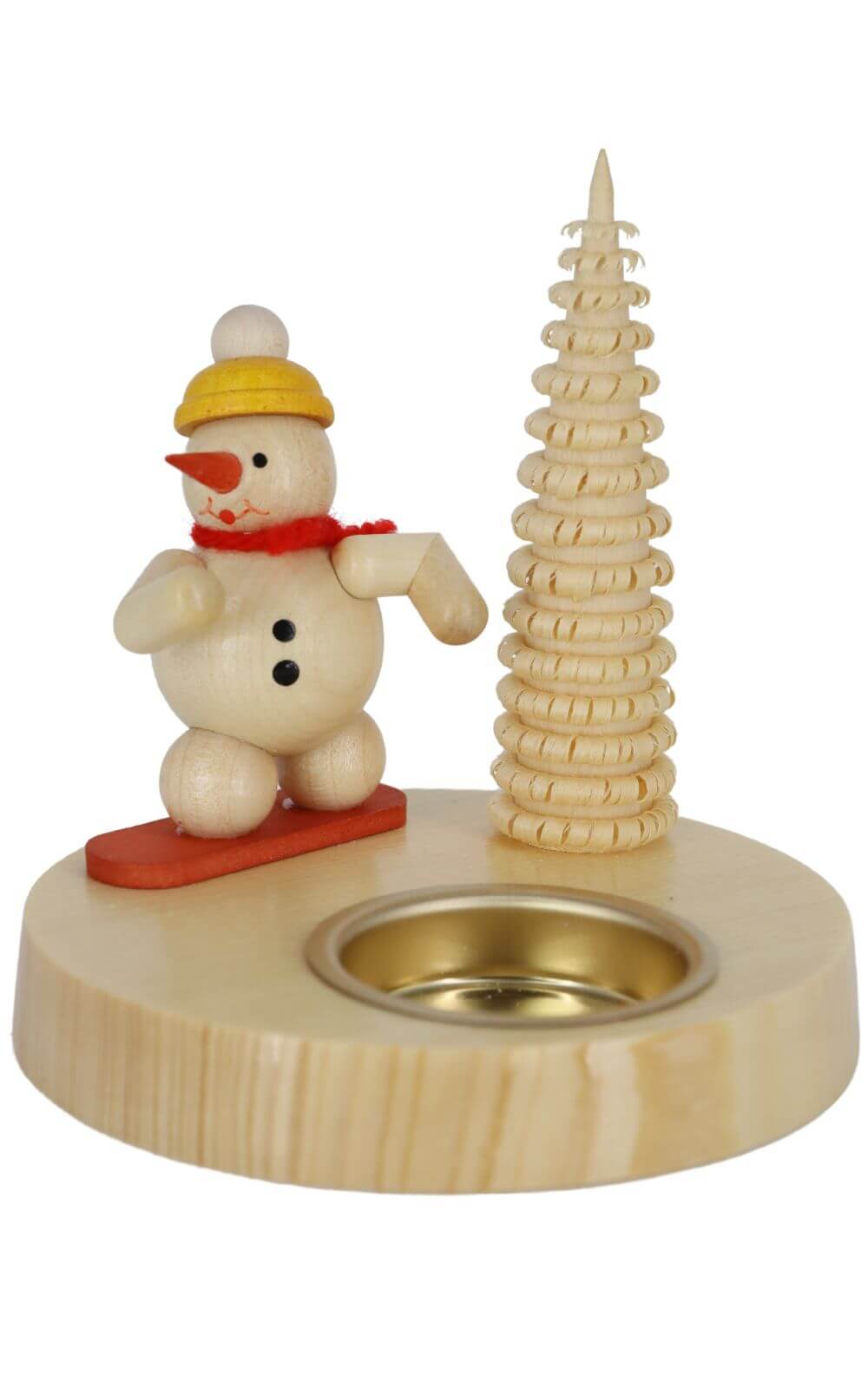 Kerzenhalter mit Schneemann auf Snowboard, 10 cm von Ralf Zenker