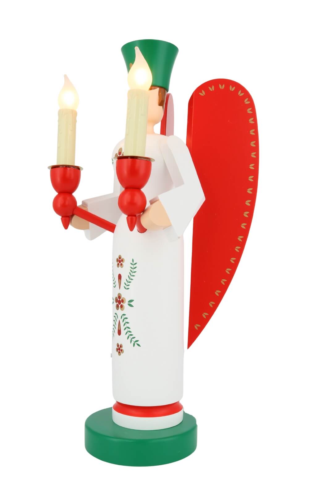 Engel und Bergmann elektrisch beleuchtet, 32 cm, farbig von Richard Glässer_4
