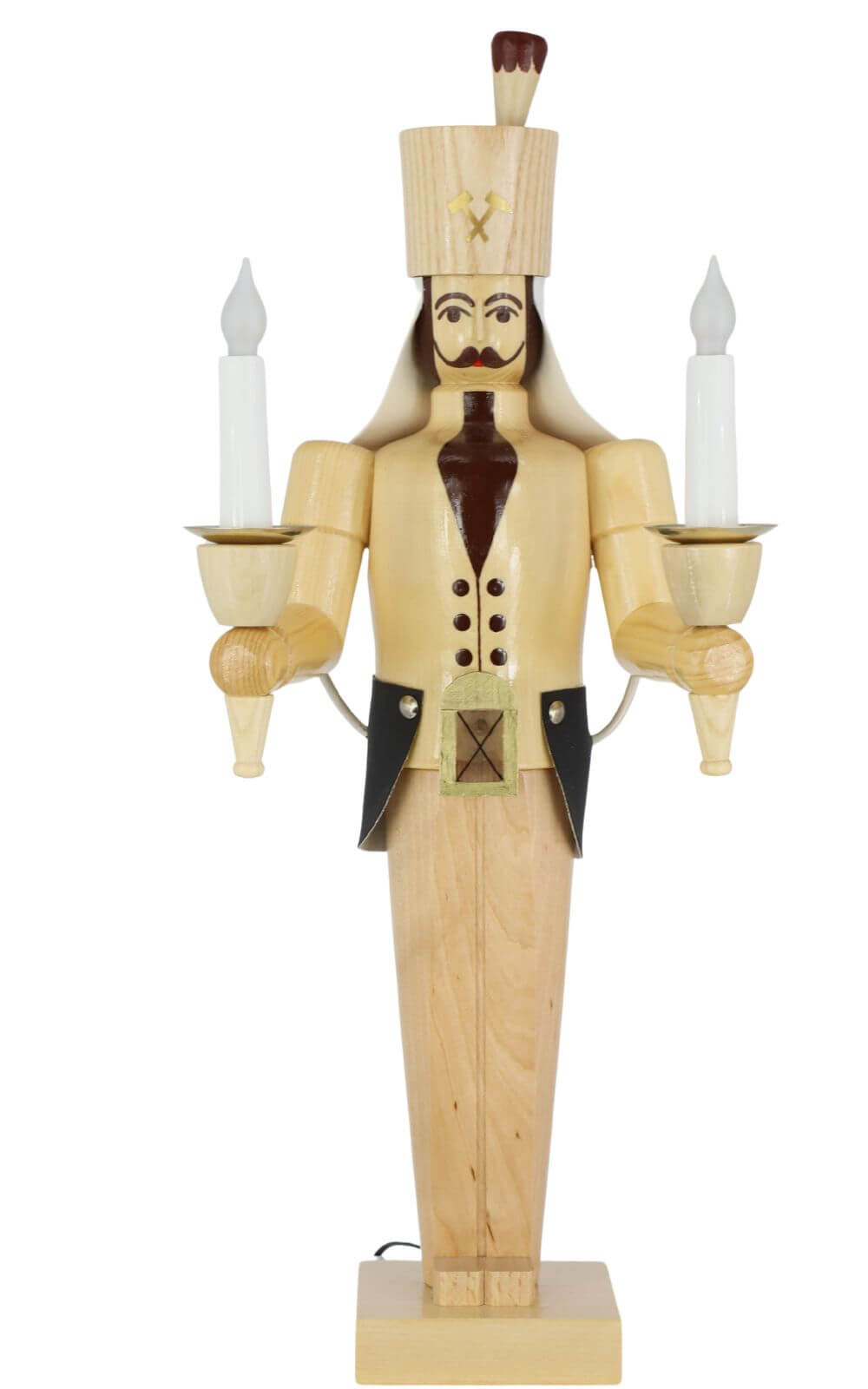 Bergmann mit Bauchlampe, 50 cm, natur, elektrisch beleuchtet von SEIFFEN.COM_2