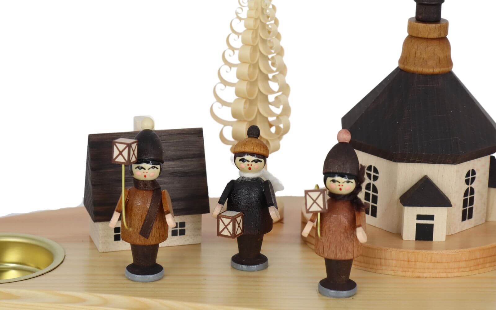 Weihnachtskerzenhalter Seiffener Kirche, Laternenkinder, Kurrende, natur von Knuth Neuber_2