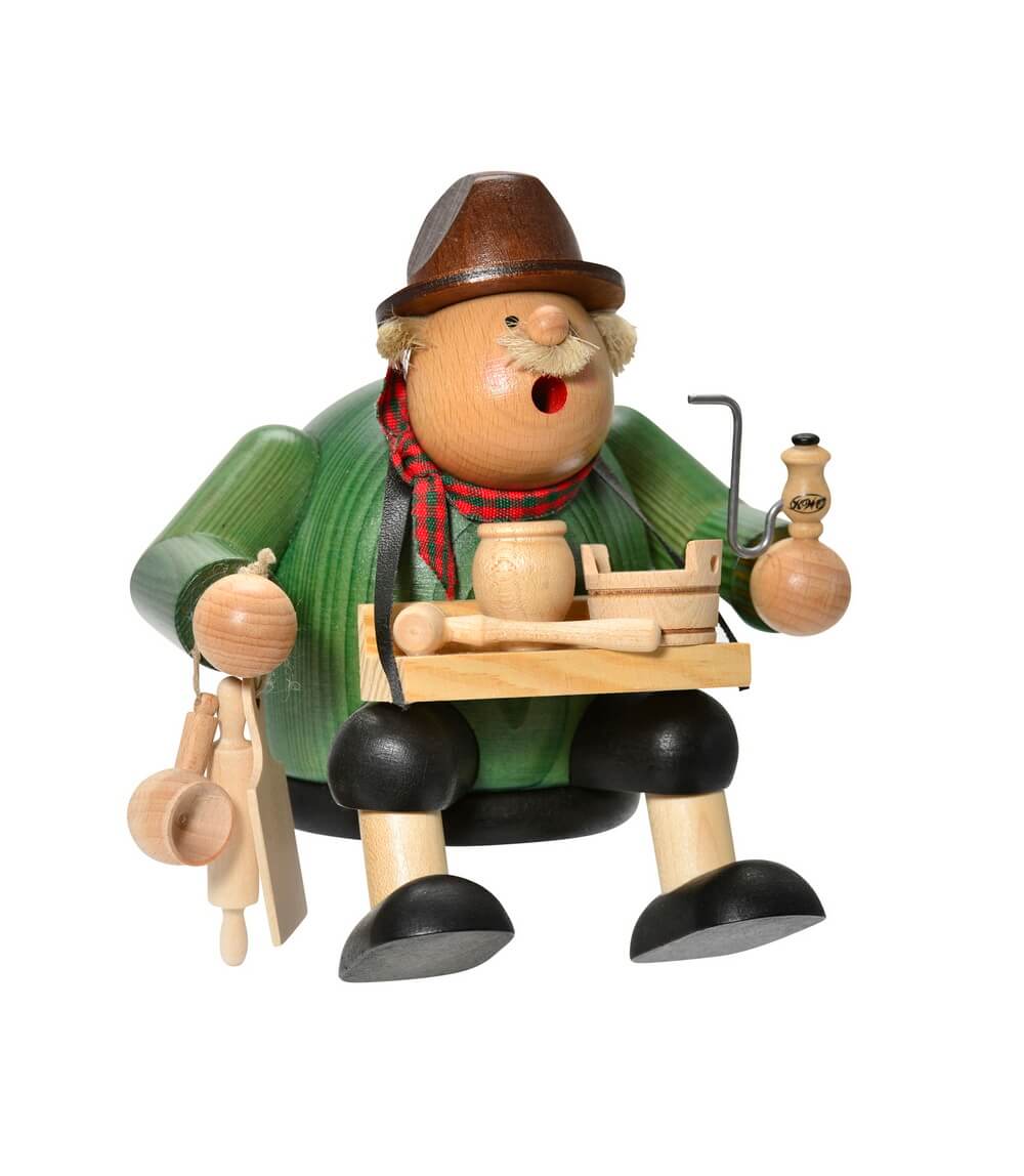 Räuchermännchen Kantenhocker Holzwarenhändler, 15 cm von KWO