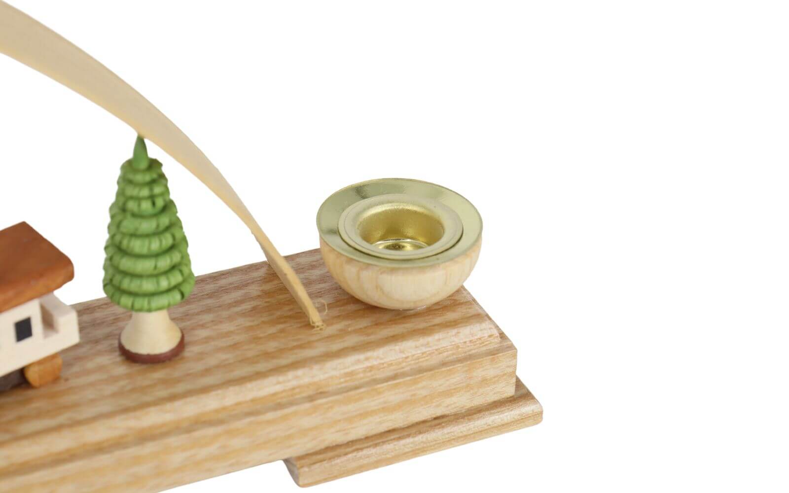 Kerzenhalter Minischwibbogen mit Eisenbahn, natur, 27 cm, Knuth Neuber_1
