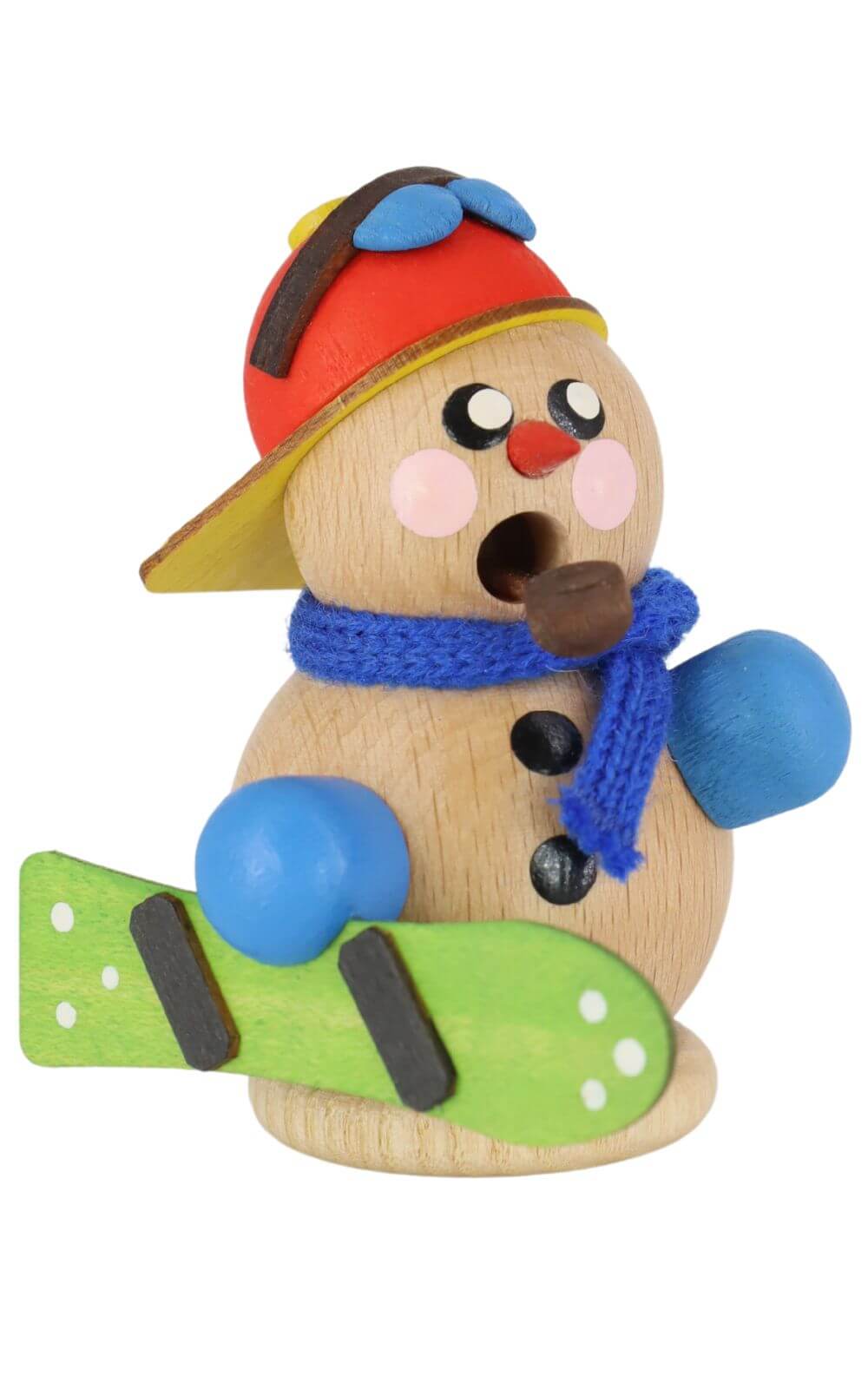 Räuchermann Schneemann mit Snowboard, natur von Gerd Hofmann_3