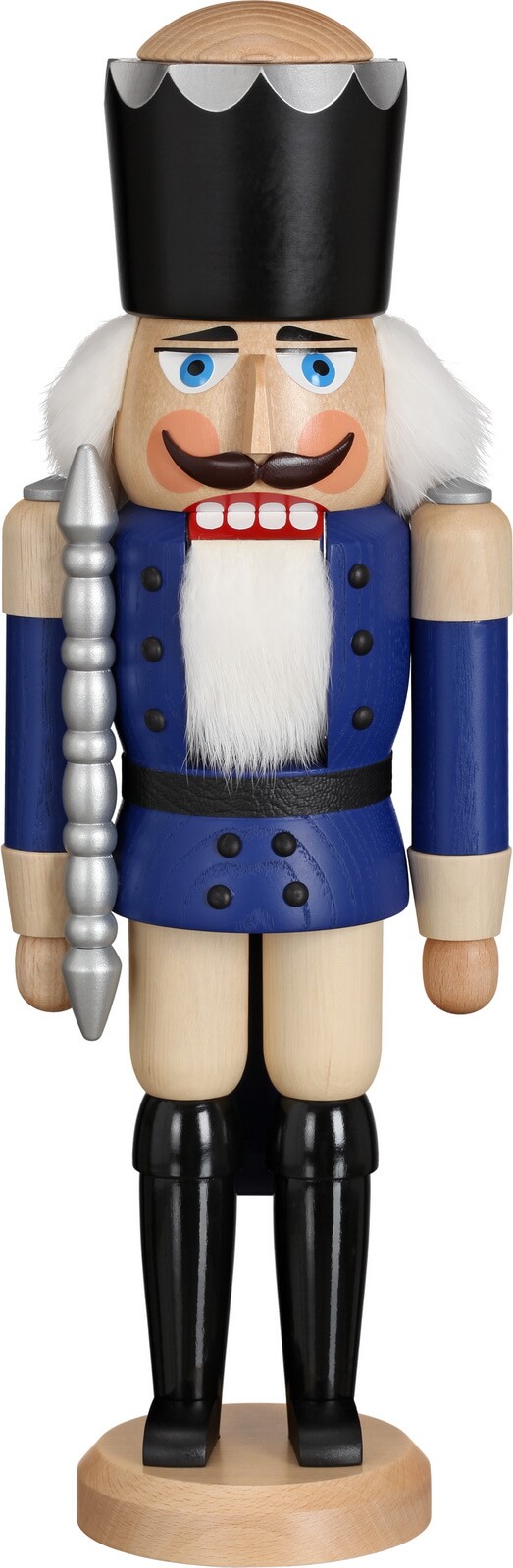 Nussknacker König, blau, 39 cm von Seiffener Volkskunst eG