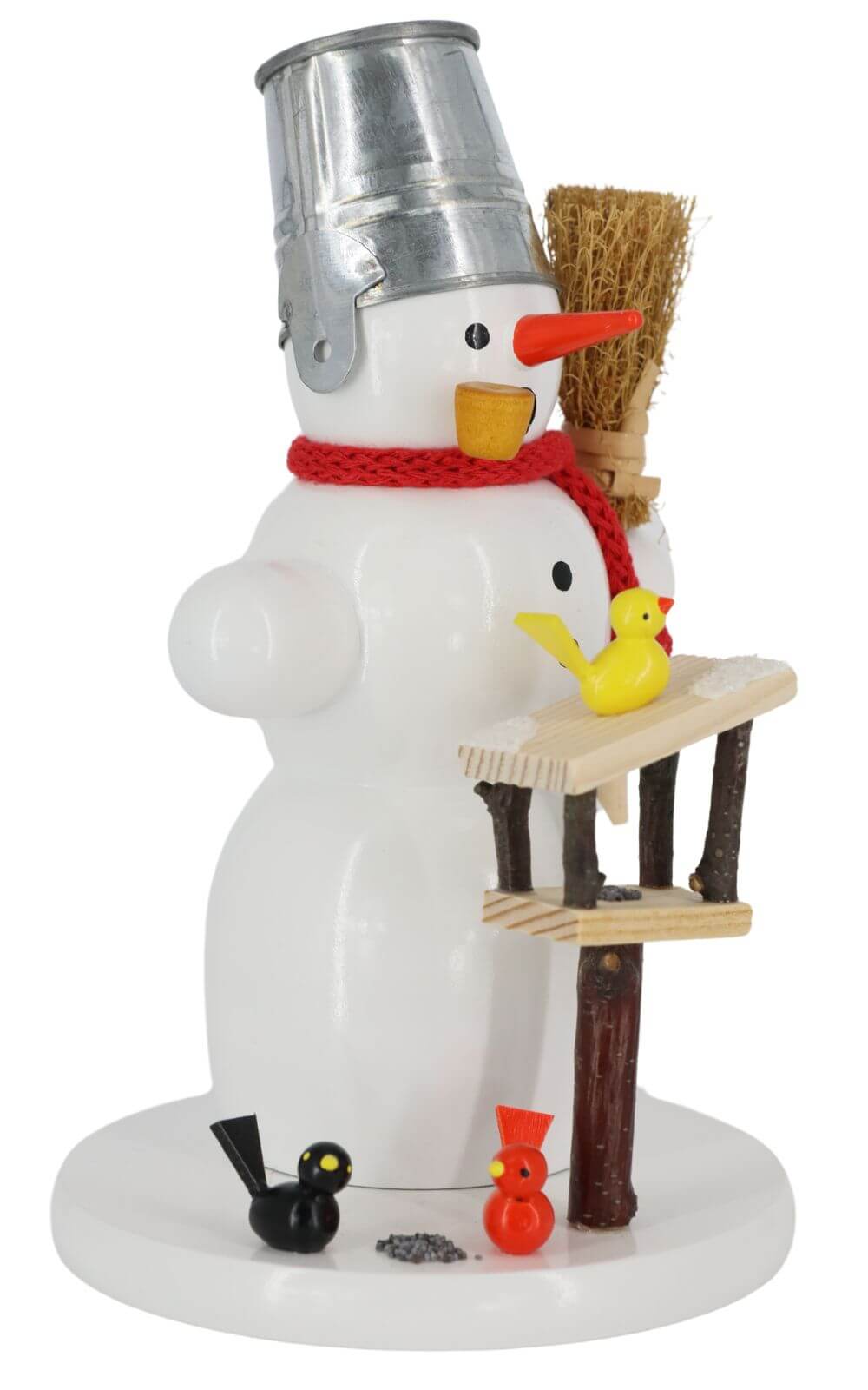 Räuchermännchen Schneemann mit Vogelhaus, farbig, 18 cm von Ralf Zenker_2
