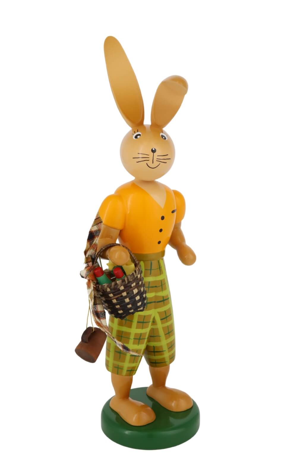 Osterhase mit Picknickkorb, 25 cm von Holzkunst Gahlenz