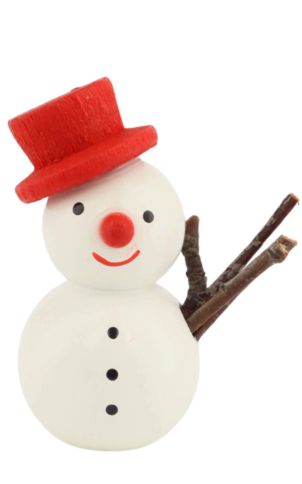 Miniatur Schneemann mit rotem Hut, 4 cm von SEIFFEN.COM