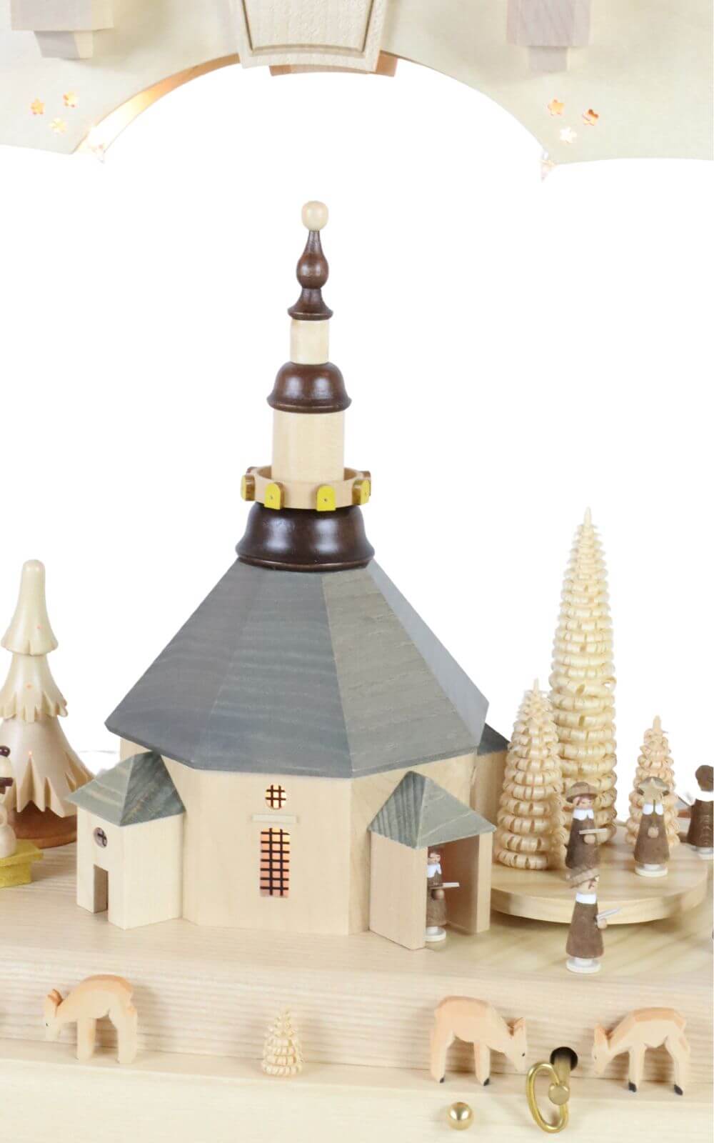 Schwibbogen Seiffener Kirche mit Kurrende und Spielwerk, 80 cm von Richard Glässer_4
