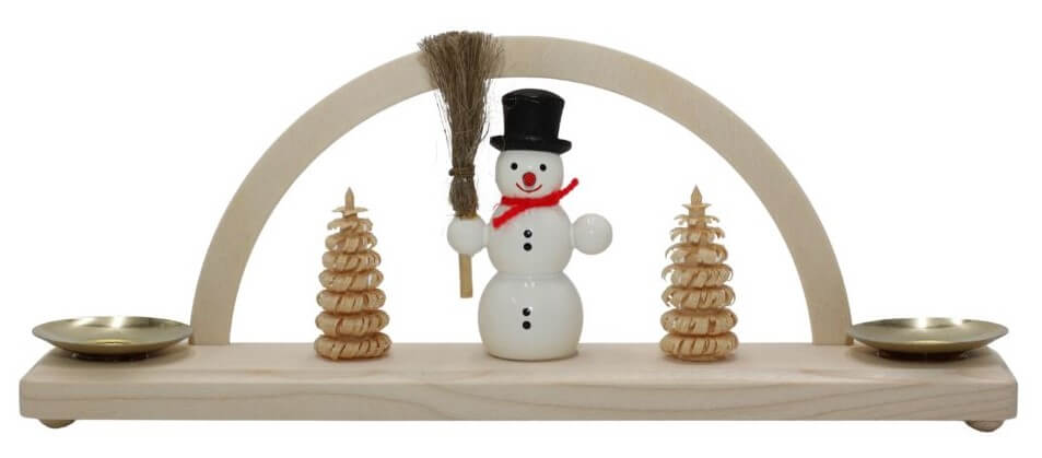 Kerzenhalter Minischwibbogen Schneemann von SEIFFEN.COM