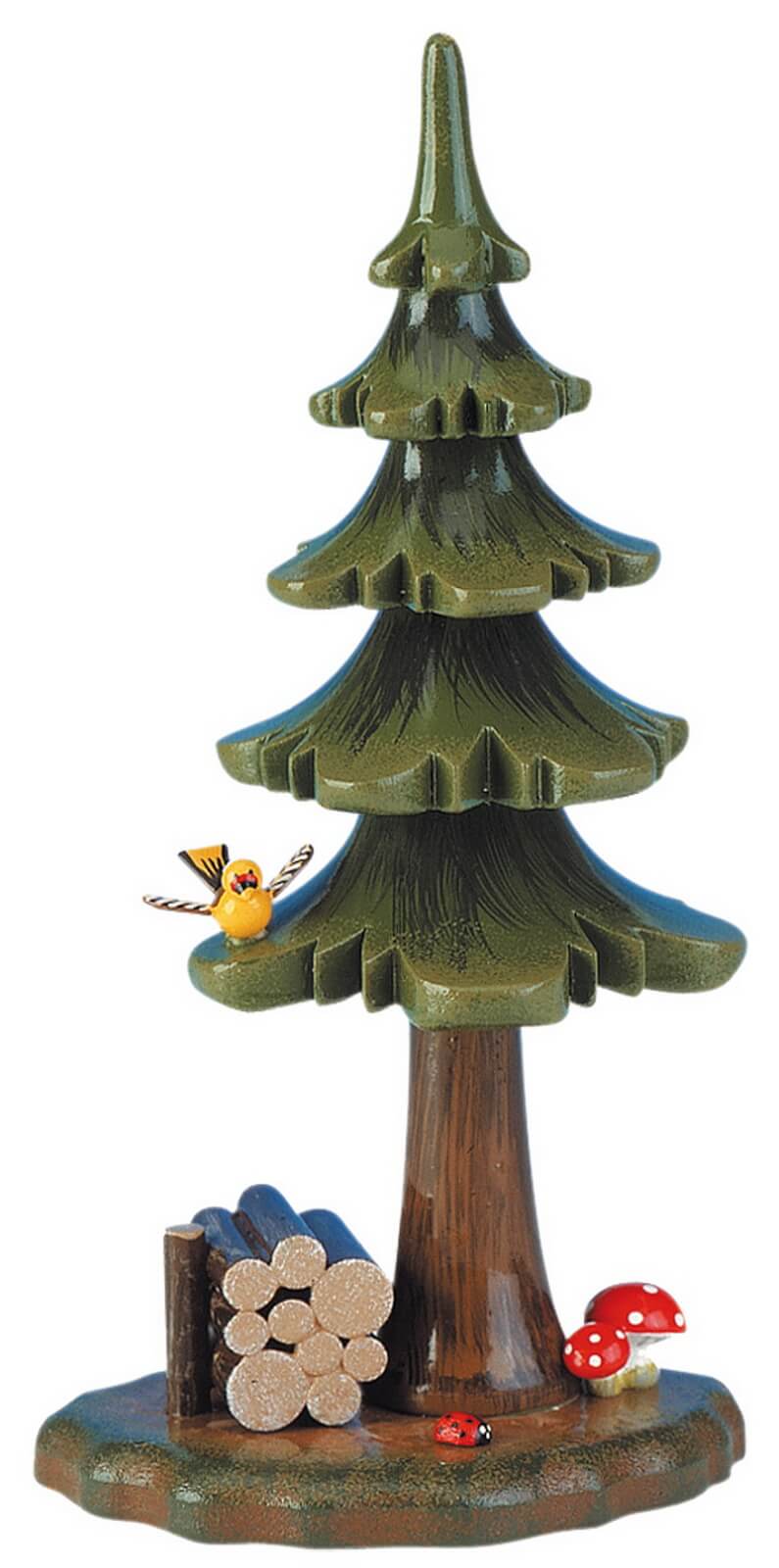 Tannenbaum mit Stamm, 16 cm, farbig von Hubrig Volkskunst