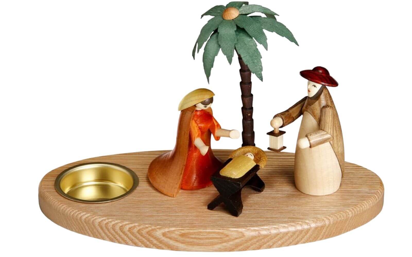 Weihnachtskerzenhalter mit Heiliger Familie von Theo Lorenz