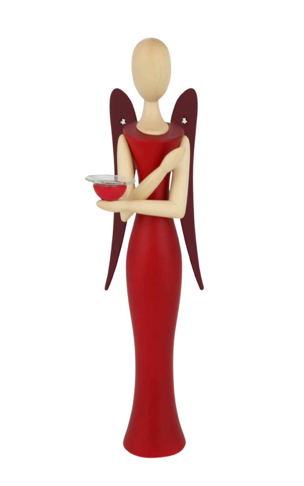 Engel - Sternkopf Red Ruby, stehend, 25 cm von Holzkunst Gahlenz_2