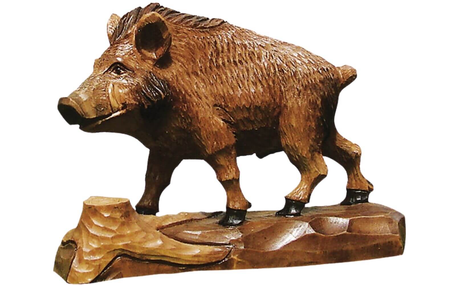 Wildschwein, gebeizt, geschnitzt, 7 cm von Schnitzkunst aus dem Erzgebirge