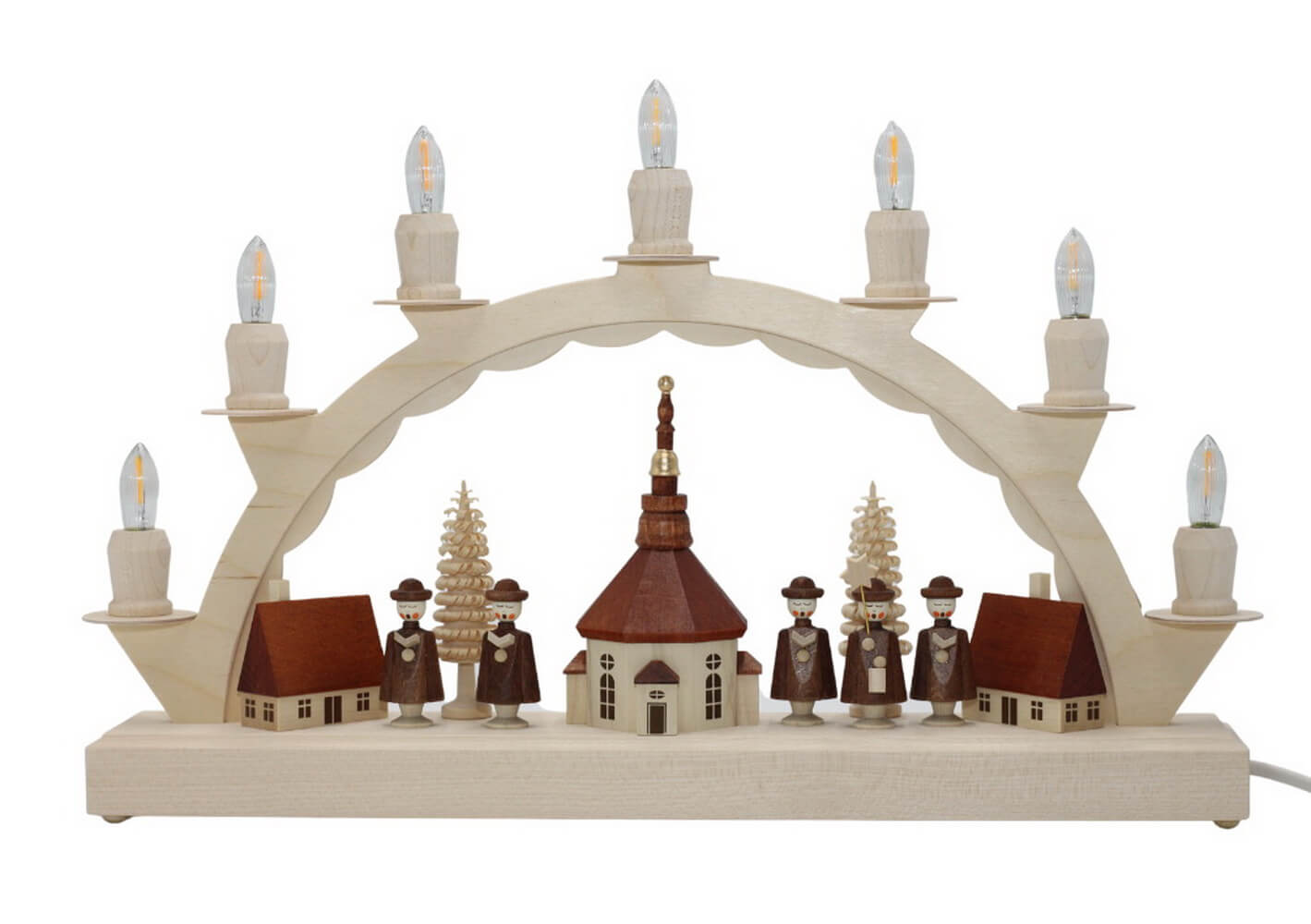 LED Schwibbogen Seiffener Dorf mit Kurrende, 38 cm von SEIFFEN.COM_1