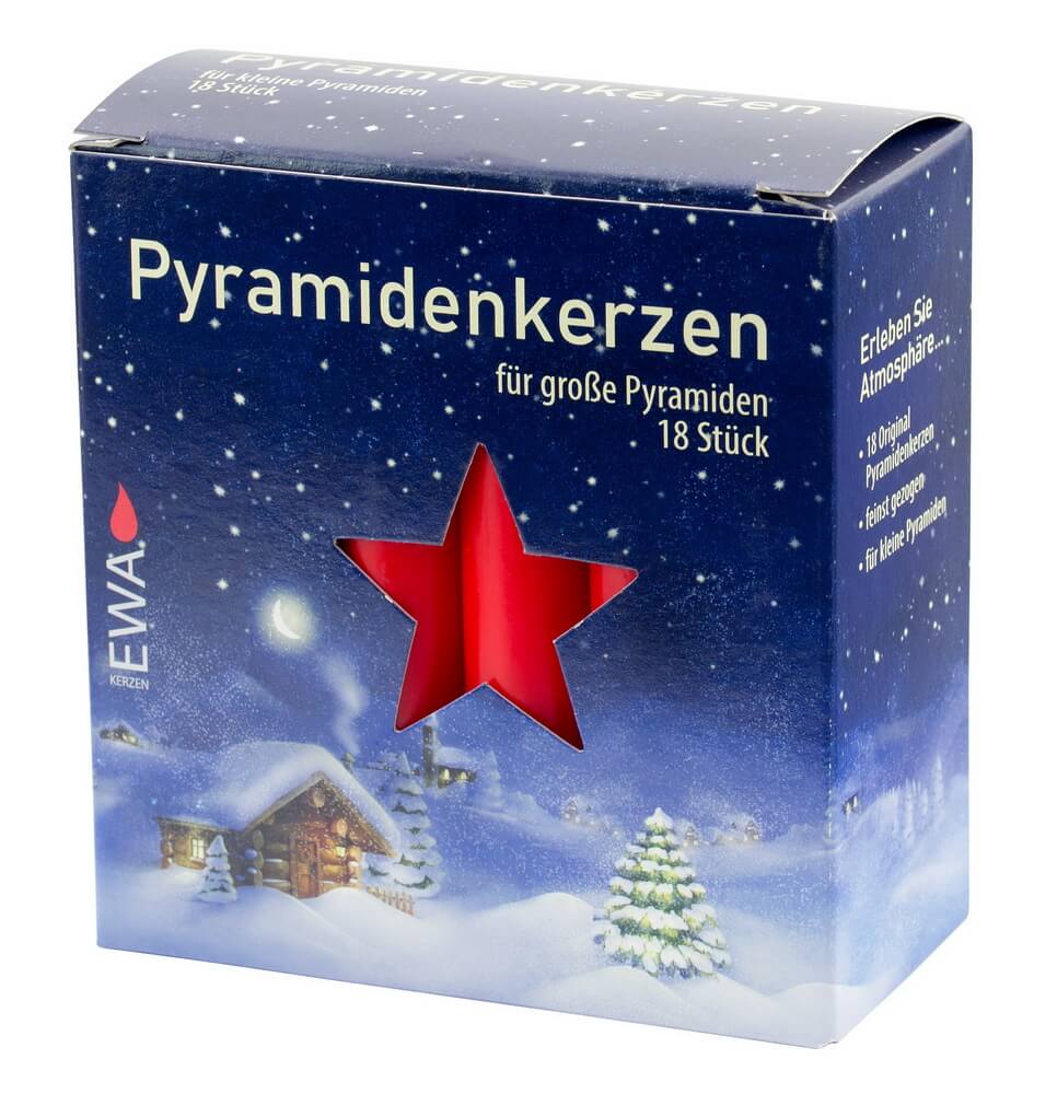 EWA Pyramidenkerzen 18 Stück, rot