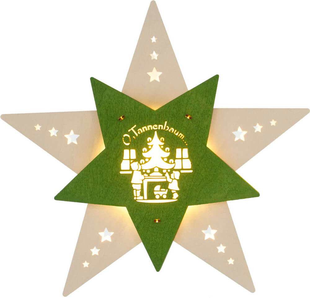 LED Fensterbild Stern Oh Tannenbaum von Weigla