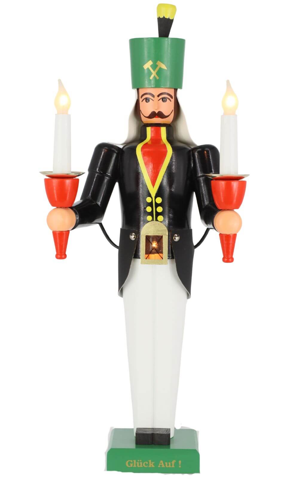 Bergmann mit Bauchlampe, farbig, 50 cm, elektrisch beleuchtet von SEIFFEN.COM_1