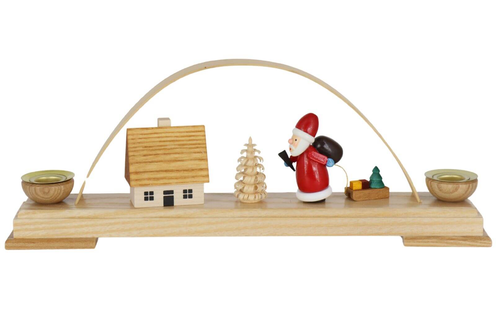 Kerzenhalter Minischwibbogen mit Weihnachtsmann von Knuth Neuber