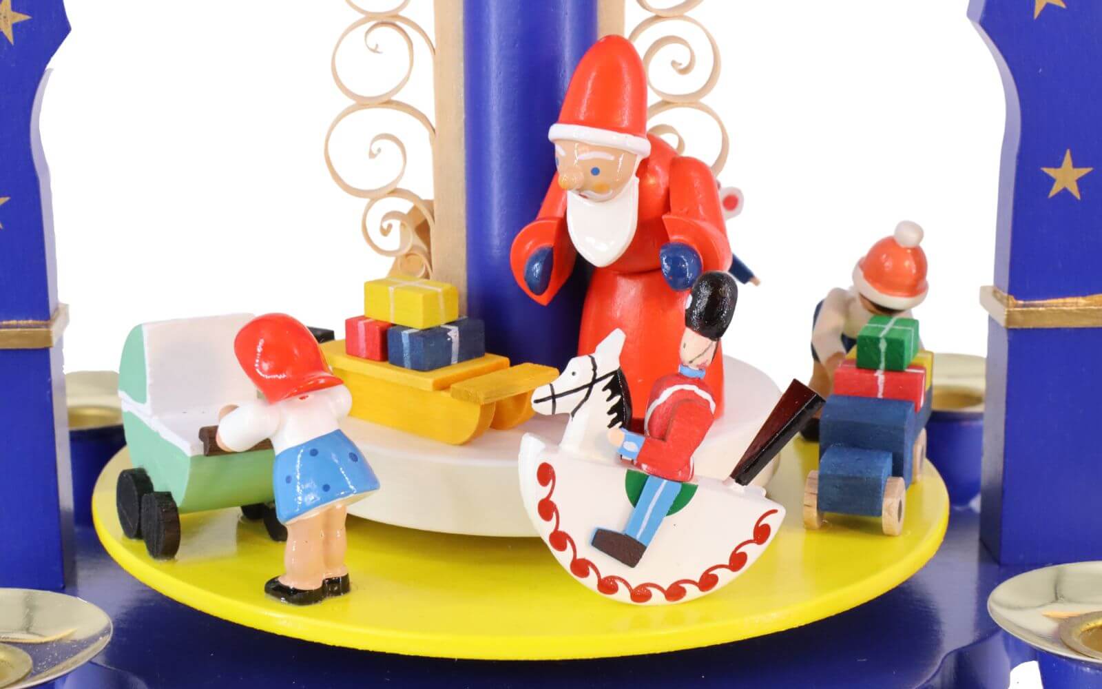 Pyramide Weihnachtsbescherung, blau, 27 cm von Richard Glässer_2