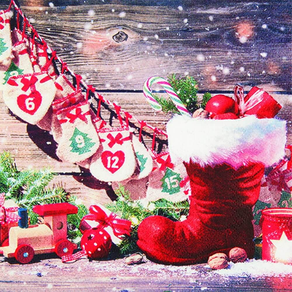 Weihnachtsservietten Santa´s Boots von Home Fashion®