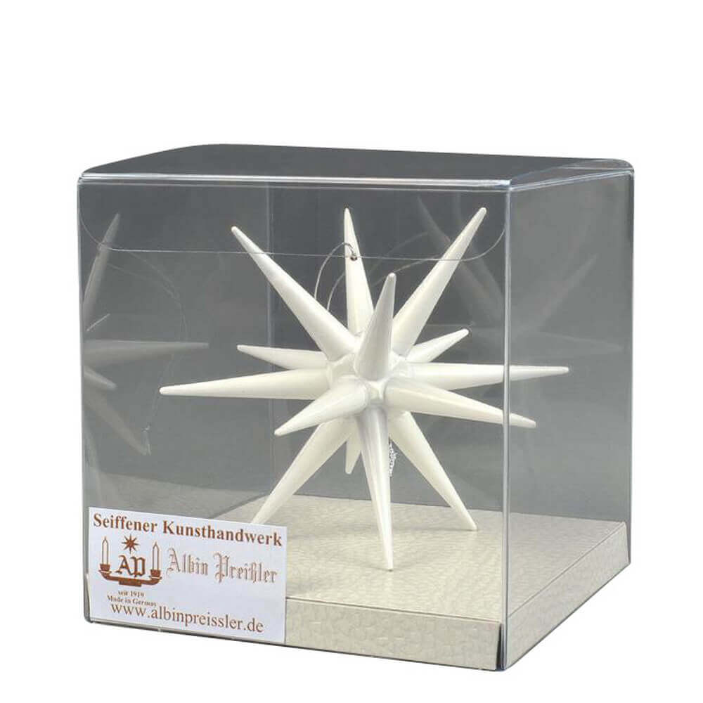 Christbaumschmuck Weihnachtsstern weiß, 10 cm von Albin Preißler