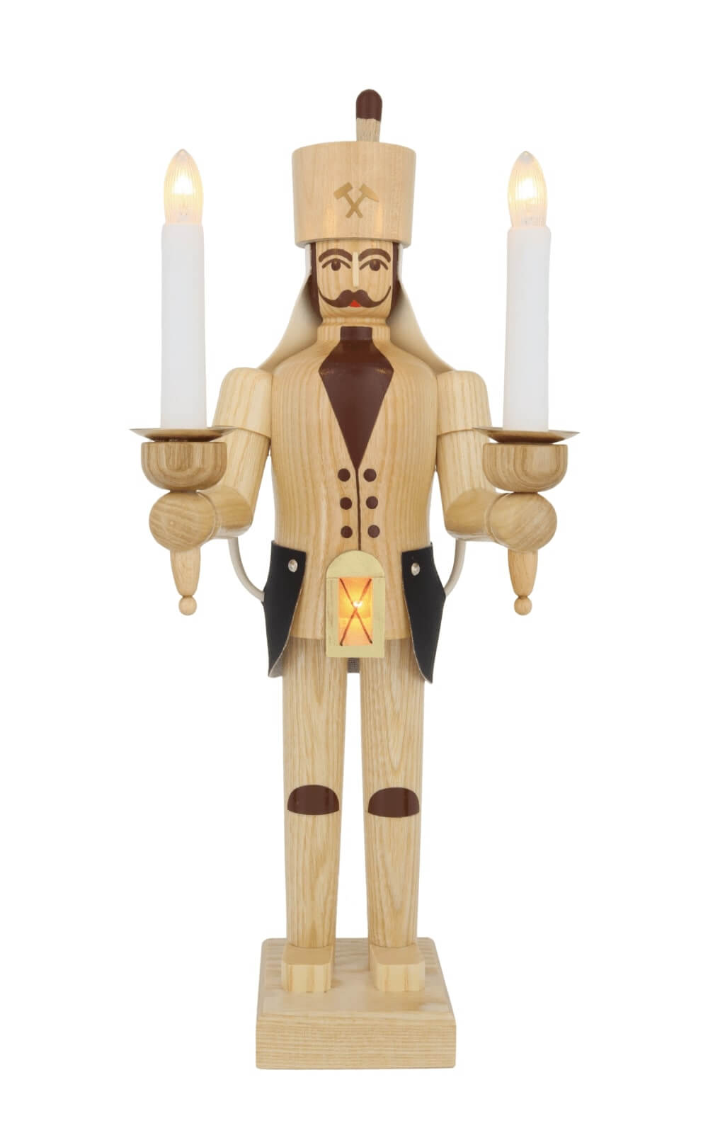 Bergmann aus Holz, 38 cm, natur elektrisch beleuchtet von SEIFFEN.COM_4
