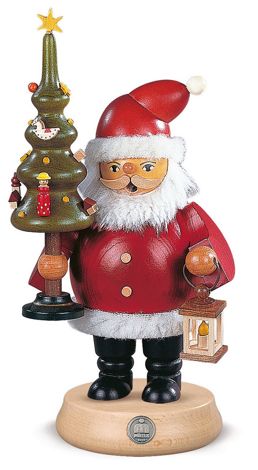 Räuchermännchen Weihnachtsmann mit Baum von Müller Kleinkunst