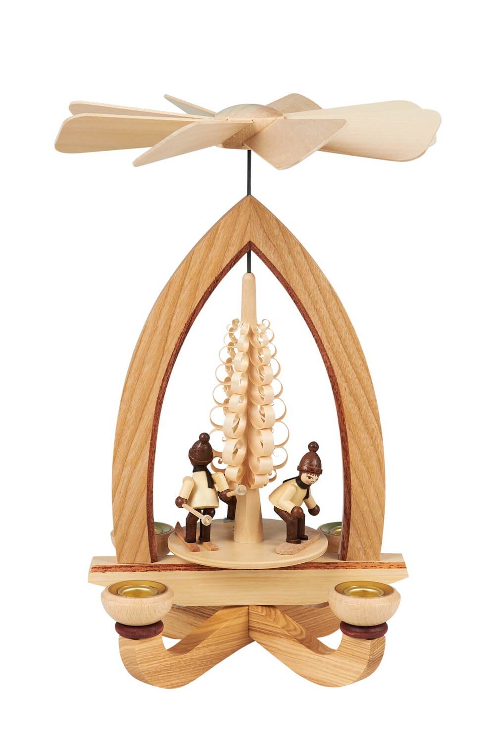 Weihnachtspyramide mit Wintersportler, 28 cm, Heinz Lorenz Olbernhau/ Erzgebirge_ Bild1