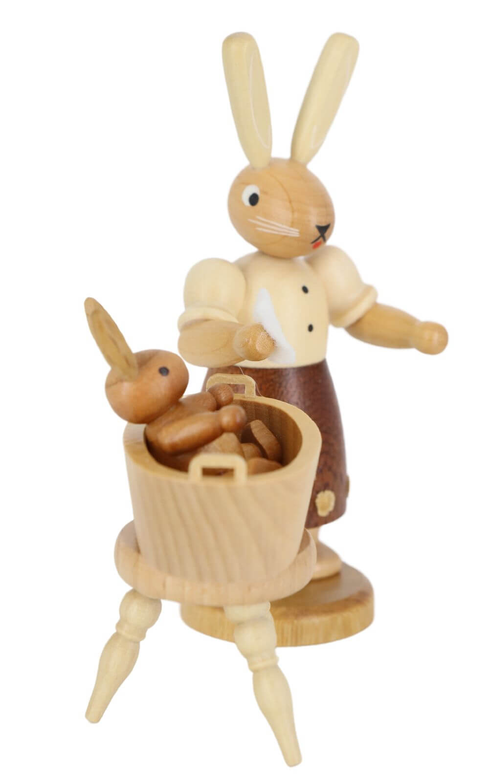 Osterhase Mutter mit badendem Kind natur von Müller Kleinkunst_2