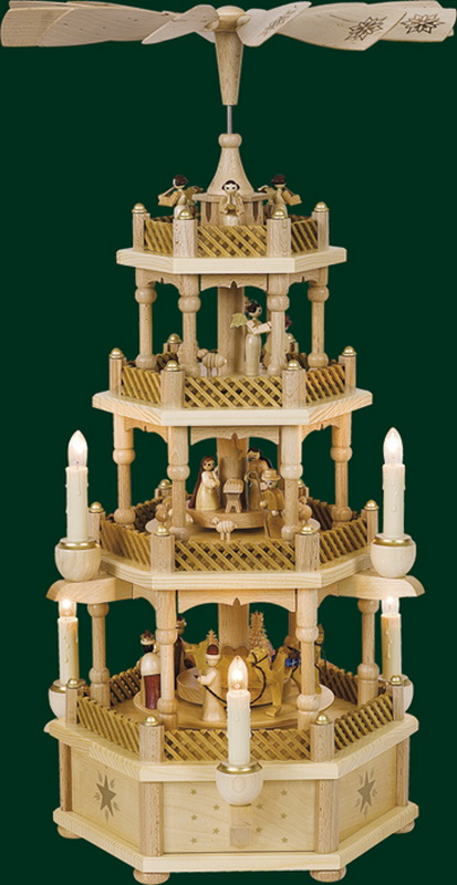 Weihnachtspyramide Christi Geburt, 4 - stöckig, elektrisch von Richard Glässer_Bild2