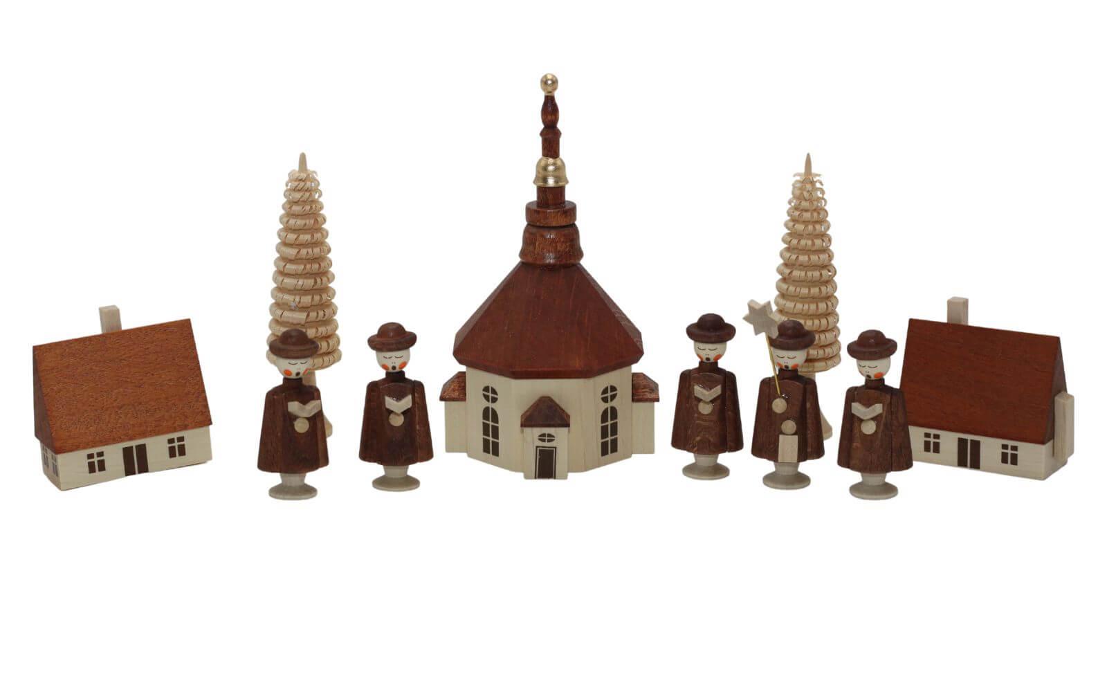 Kurrende mit Seiffener Dorf, 10-teilig, 12 cm von Thomas Preißler