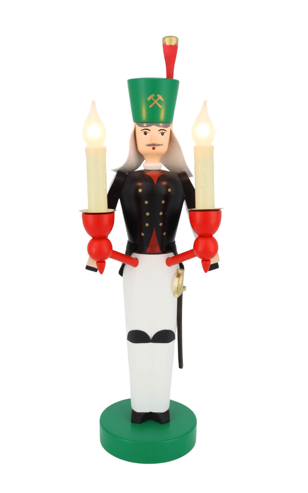 Engel und Bergmann elektrisch beleuchtet, 32 cm, farbig von Richard Glässer_10