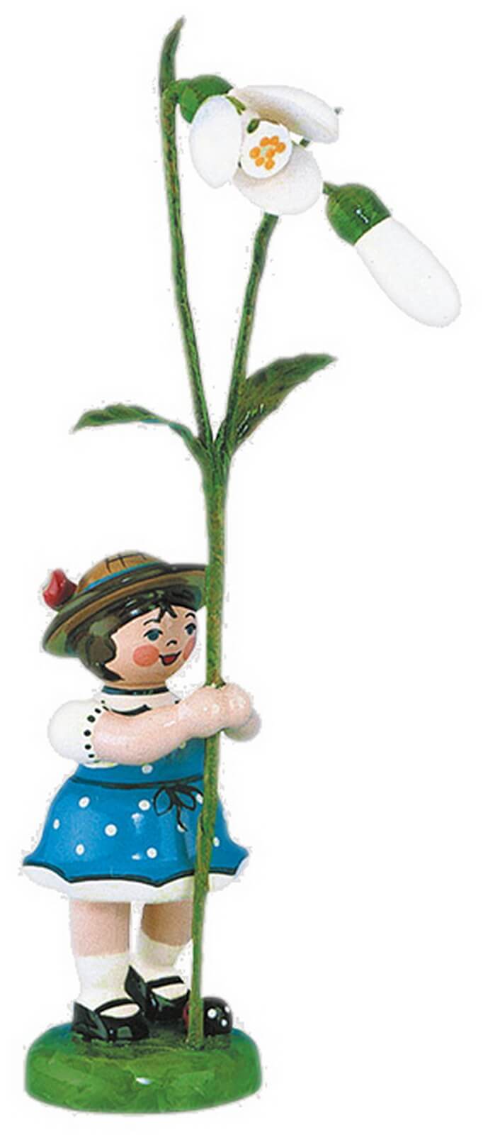 Blumenkind Mädchen mit Schneeglöckchen von Hubrig Volkskunst