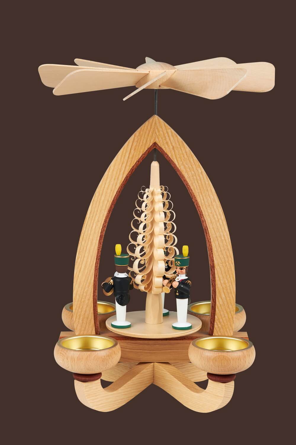 Weihnachtspyramide Bergleute für Teelichte, farbig, 28 cm von Heinz Lorenz_Bild2