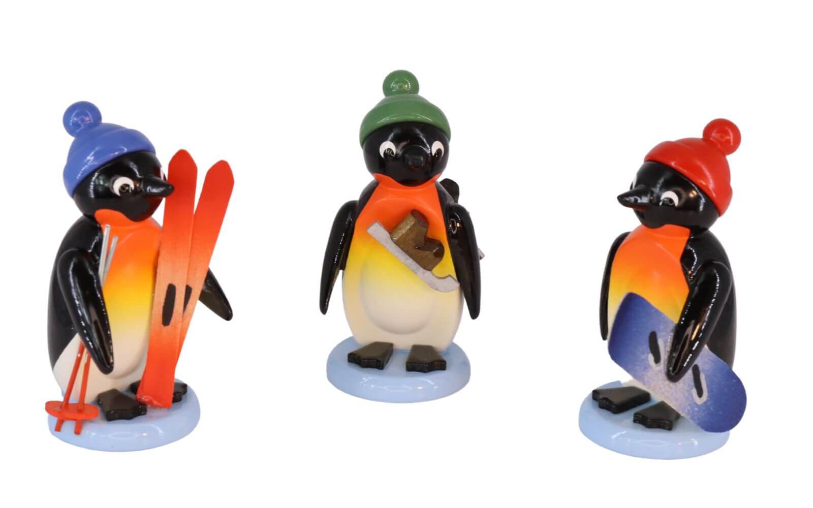 Miniatur Pinguine Wintersportler 3 - teilig von SEIFFEN.COM