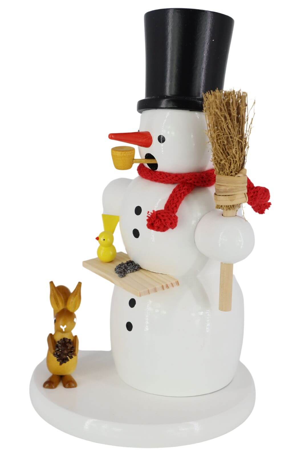 Räuchermännchen Schneemann mit Eichhörnchen, 18 cm von Ralf Zenker_2