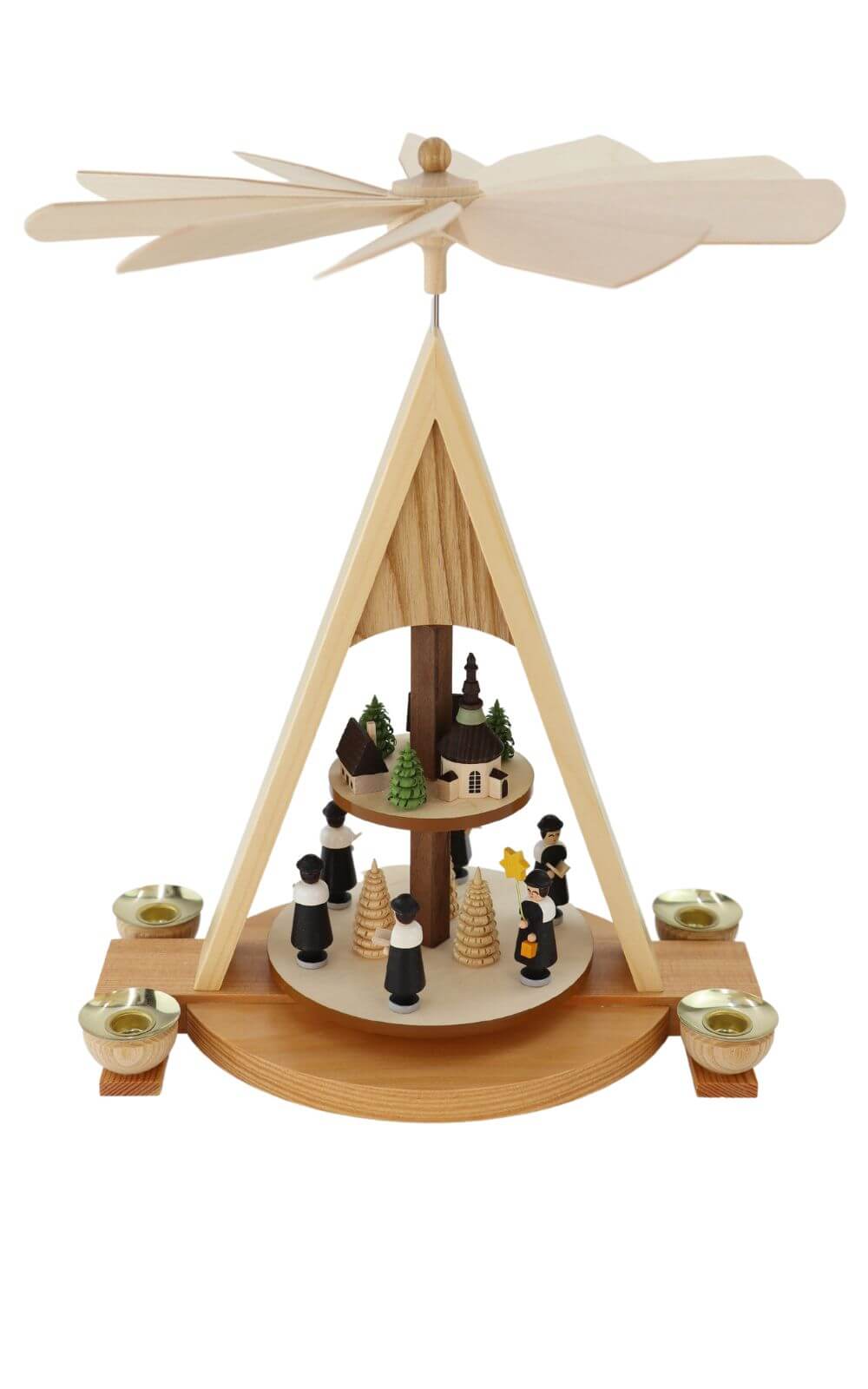 Weihnachtspyramide Kurrende und Seiffener Dorf, 2 - stöckig von Knuth Neuber_1
