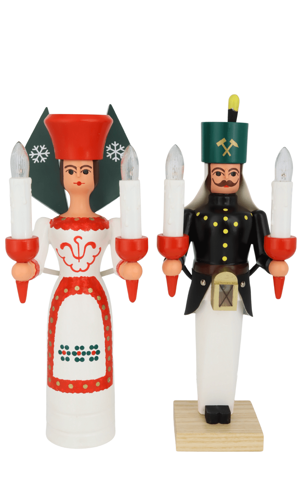 Engel und Bergmann, 26 cm, farbig, elektrisch beleuchtet von SEIFFEN.COM