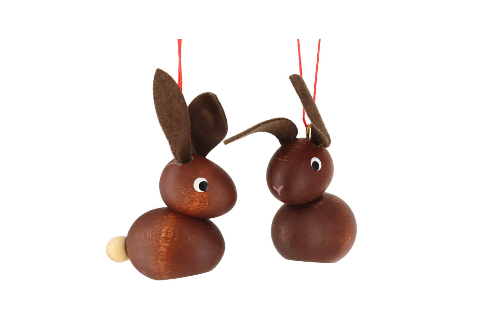 Hasen mit Lederohren zum Hängen, 6 cm, 3 Stück von Christian Ulbricht_1