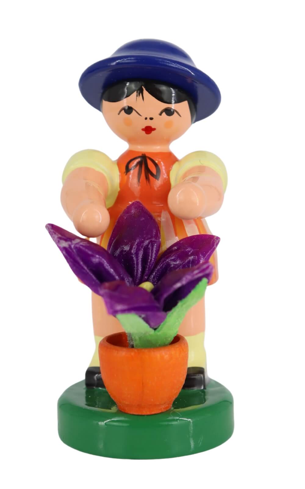 Miniatur Blumenmädchen, orange/blau von Figurenland Uhlig GmbH_1