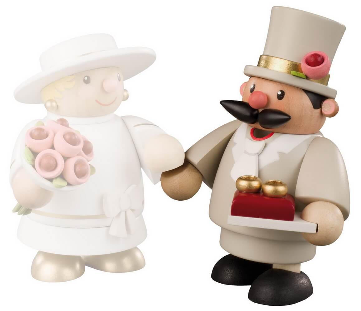 Räuchermännchen Bräutigam, 10 cm, farbig von KWO