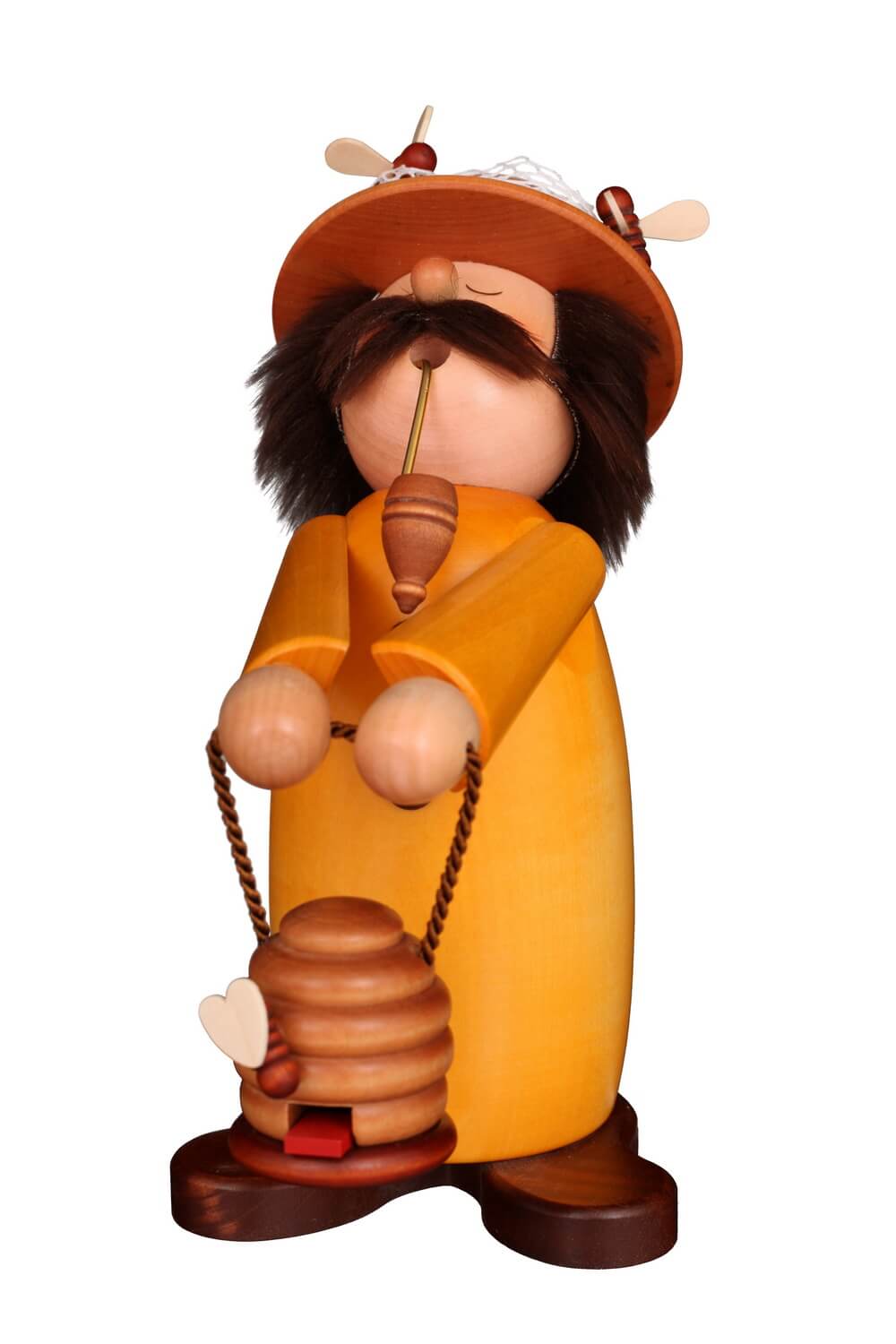 Räuchermännchen Schlafmütze Imker, 21 cm von Christian Ulbricht, Made in Germany