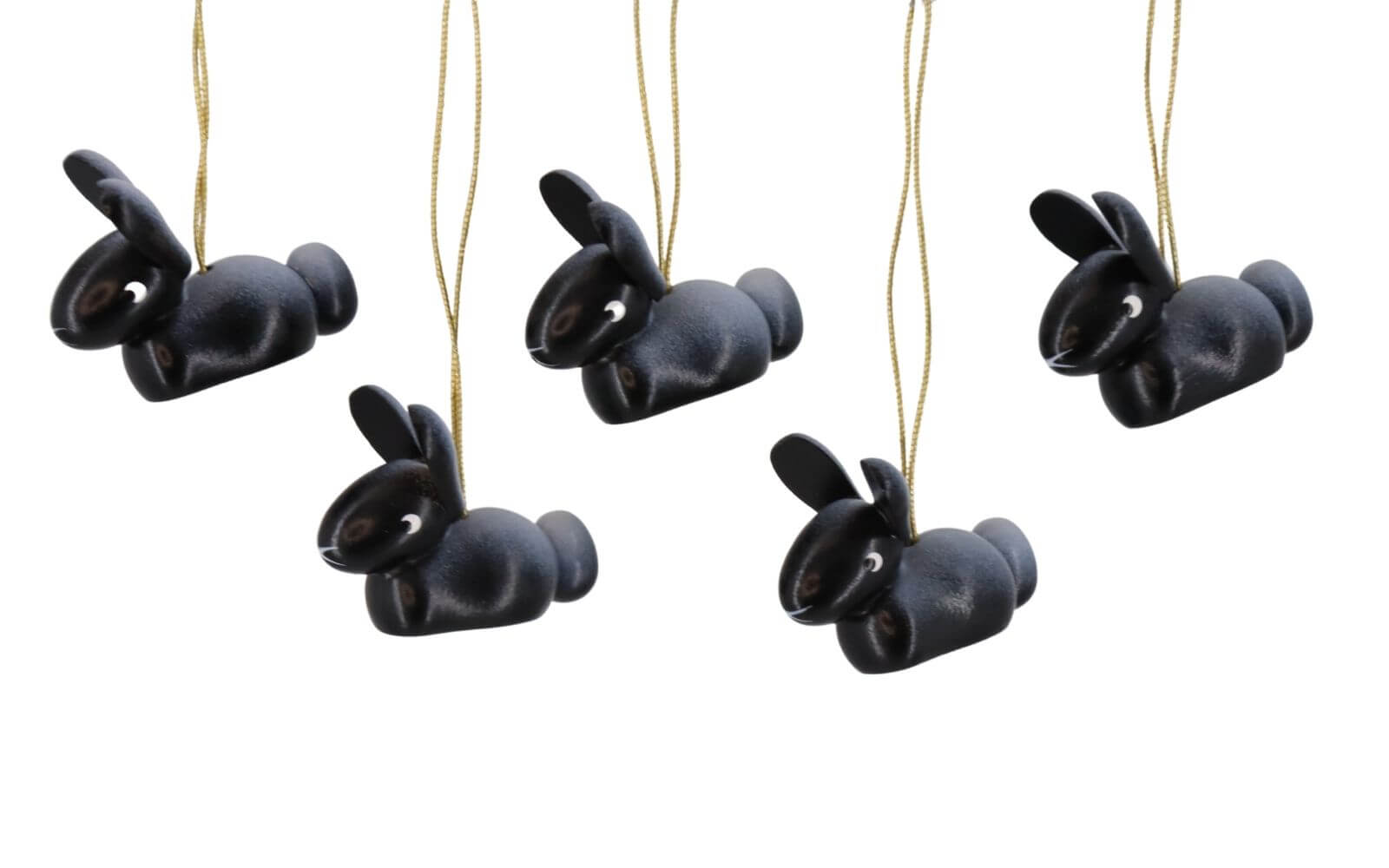 Hasen zum Hängen, 5 Stück, schwarz von SEIFFEN.COM